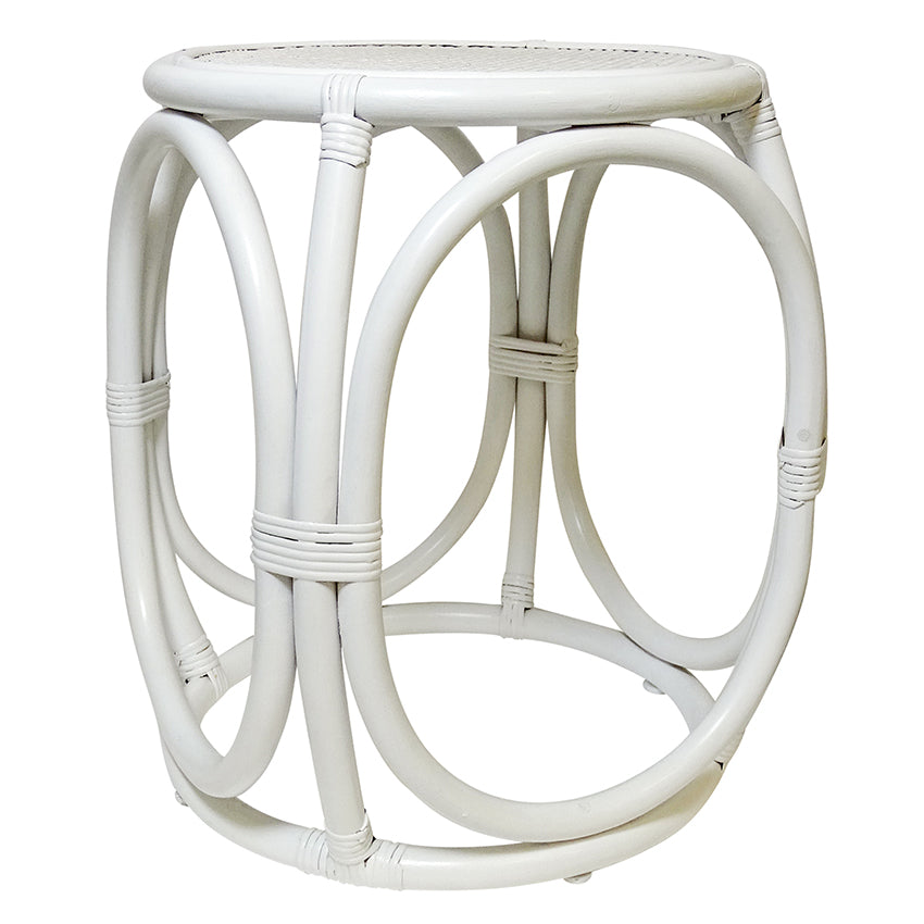 Felix Bamboo Rattan Side Table - White Wash - Notbrand