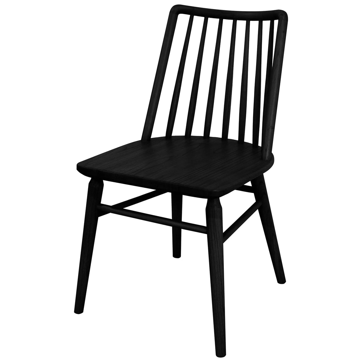 Set of 2 Riviera Solid Oak Dining Chair - Black