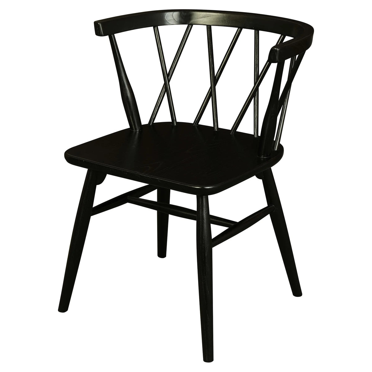 Set of 2 Sierra Solid Oak Cross Back Dining Chair - Black