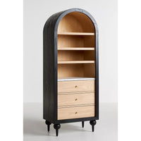 Simano Hardwood 3 Shelves 3 Drawer Bookcase - Black - Notbrand