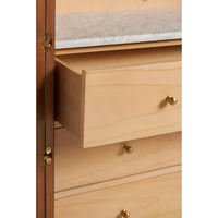 Simano Hardwood Glass Door Storage Cabinet - Pine - Notbrand