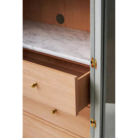 Simano Hardwood Glass Door Storage Cabinet - Sage - Notbrand