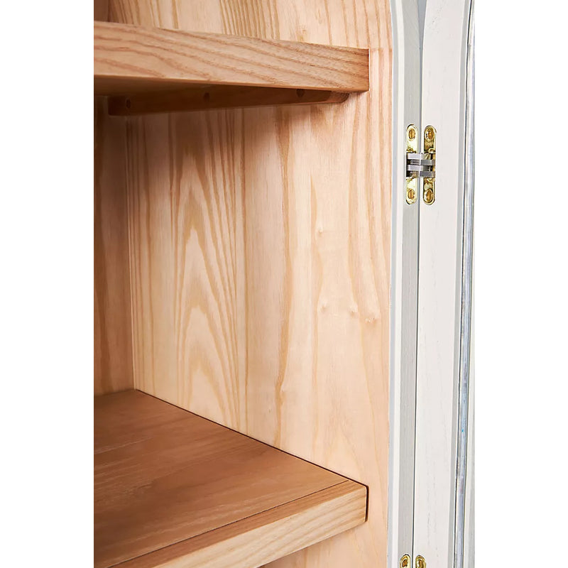 Simano Hardwood Glass Door Storage Cabinet - Warm White - Notbrand