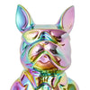 Butler Bulldog Statue with Rectangle Tray - Metallic Rainbow - Notbrand