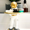 Astronaut Trinket Tray Statue in Brass - White - Notbrand