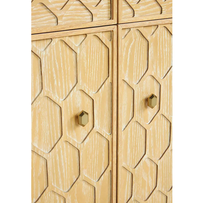 Zawio Textured Trellis Entryway Cabinet - Natural - Notbrand