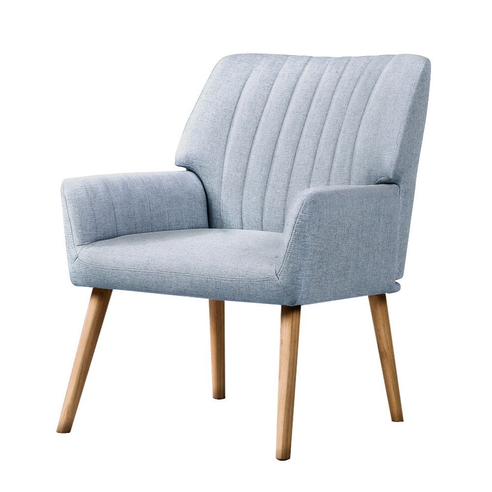 Artiss Accent Armchairs in Fabric - Blue Grey - Notbrand