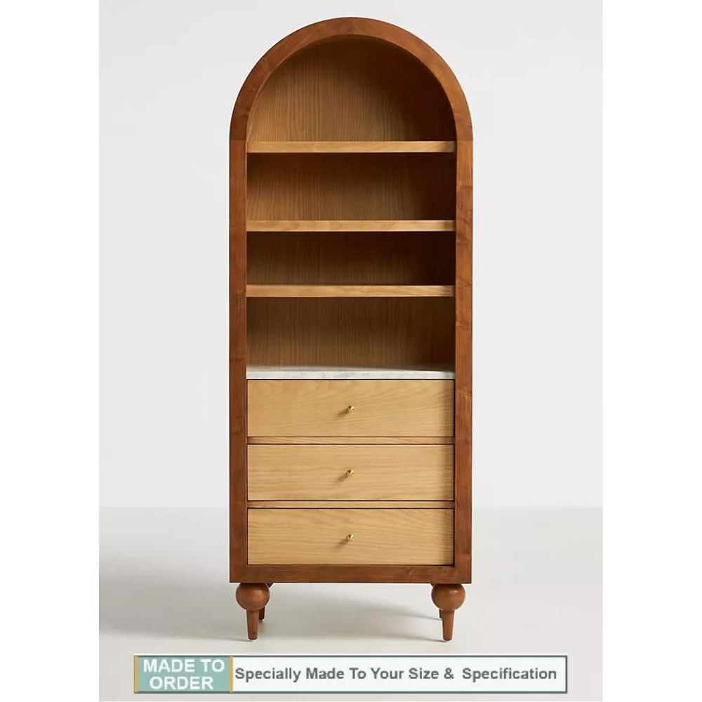 Simano Fern 3 Shelves 3 Drawer Bookcase - Pine - NotBrand