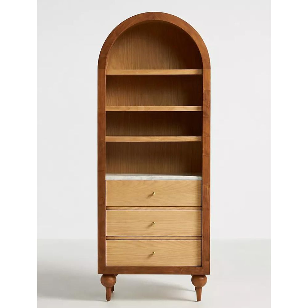 Simano Fern 3 Shelves 3 Drawer Bookcase - Pine - NotBrand
