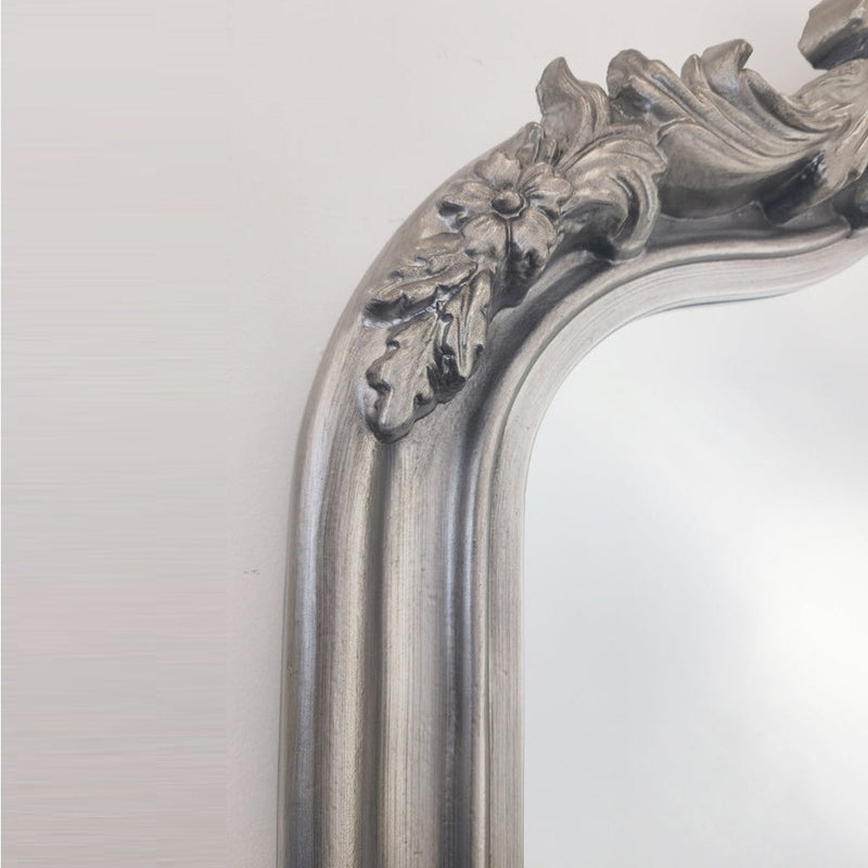 Lux Arch French Provincial Ornate Floor Mirror - Antique Silver - Notbrand