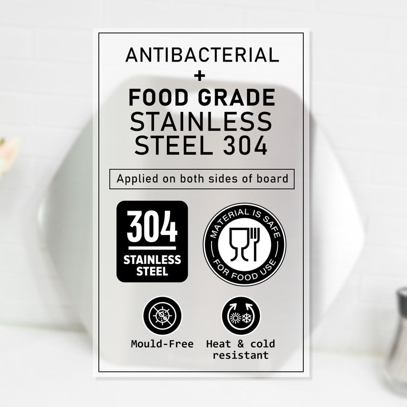 Mom's Steel Hexagon Antibacterial Cutting Board - Stainless Steel - Notbrand
