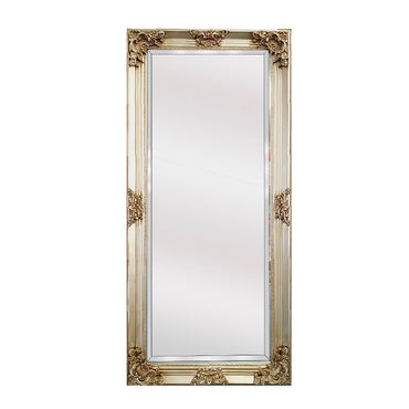 Deluxe French Provincial Ornate Floor Mirror in Champagne - 170cmH - Notbrand