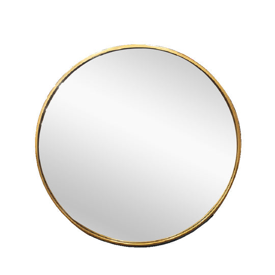 Metal Round Mirror in Gold - 100cm - Notbrand
