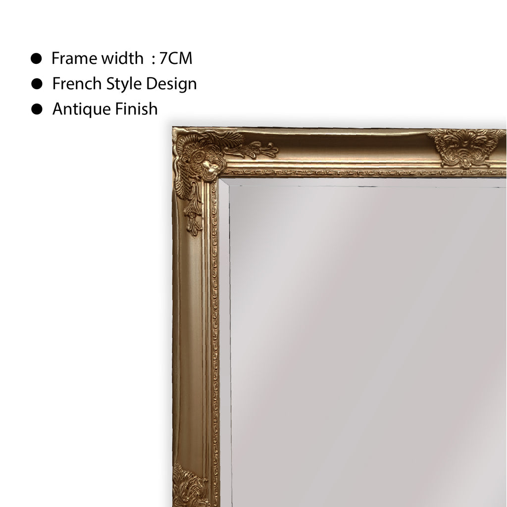 French Provincial Ornate Mirror in Champagne - Small - Notbrand