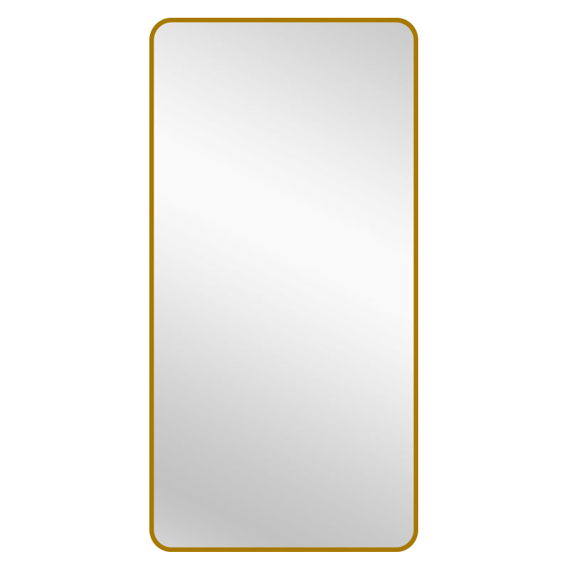 Rectangular Metal Framed Floor Mirror in Gold  - Extra Large - Notbrand