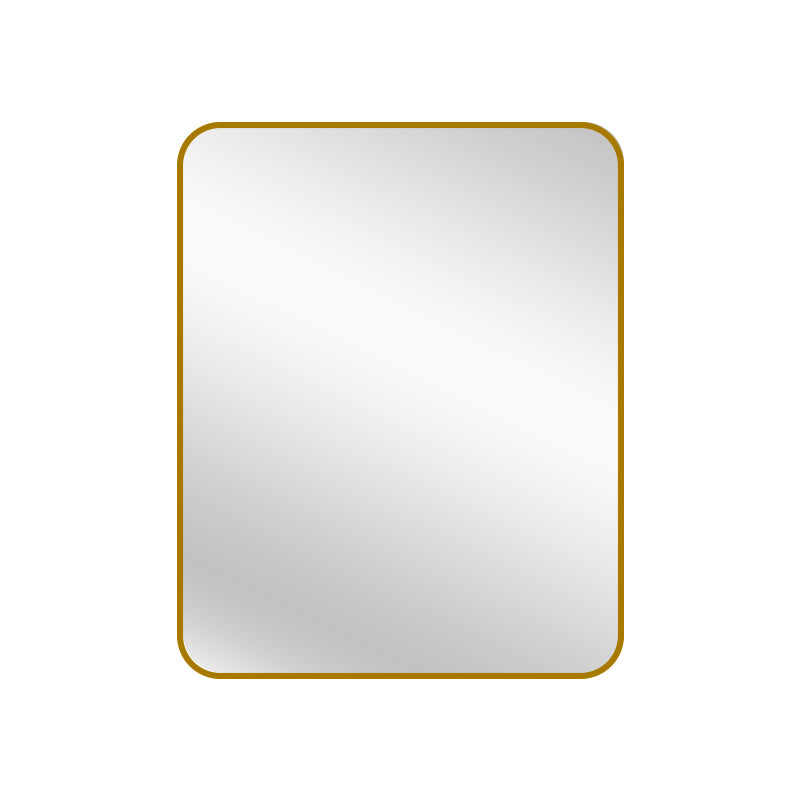 Rectangle Metal Framed Mirror in Gold - Small - Notbrand