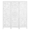 Misty 3 Panel Room Divider in Timber Wood - White - Notbrand
