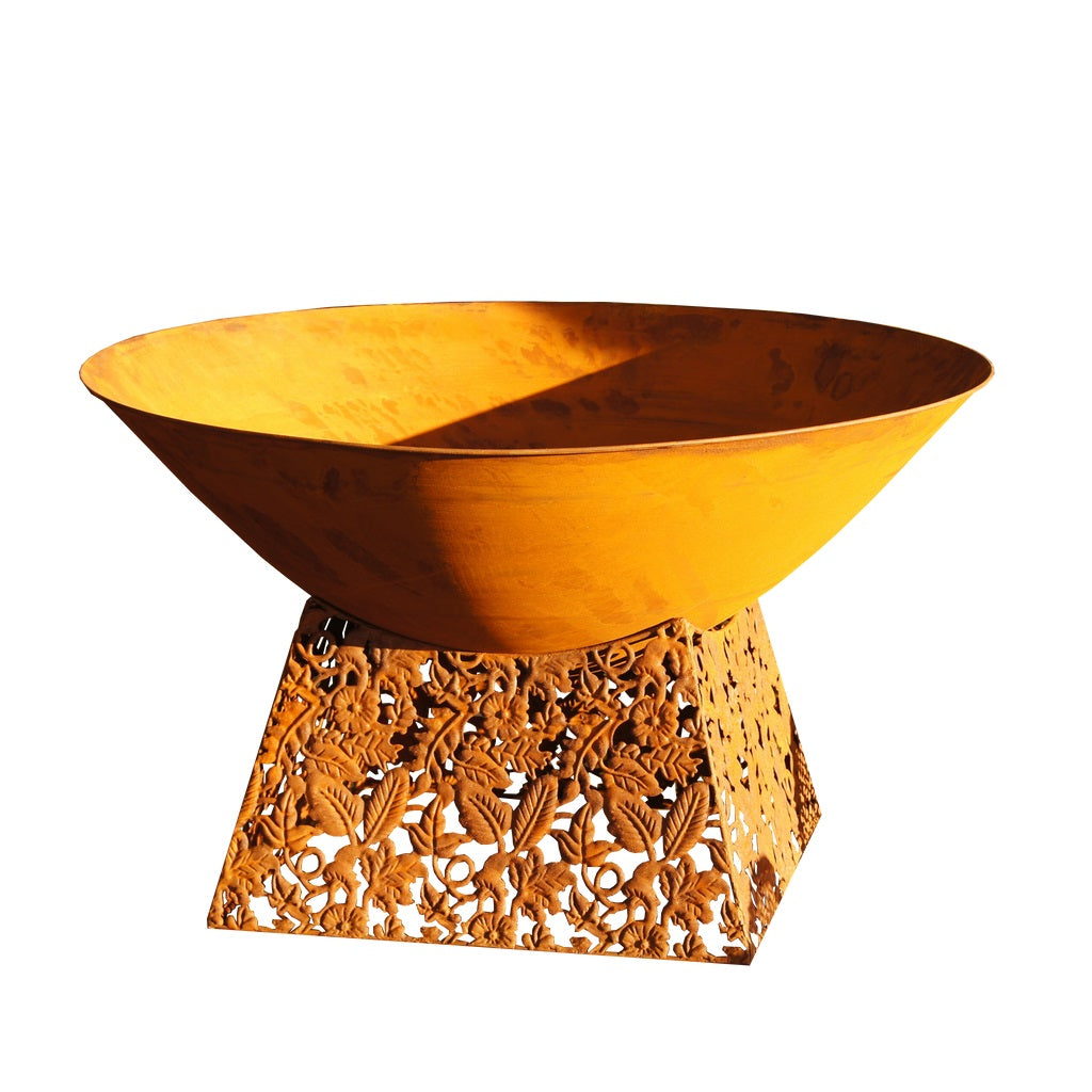 Fire Pit Bowl with Laser Cut Base - Rustic - Notbrand