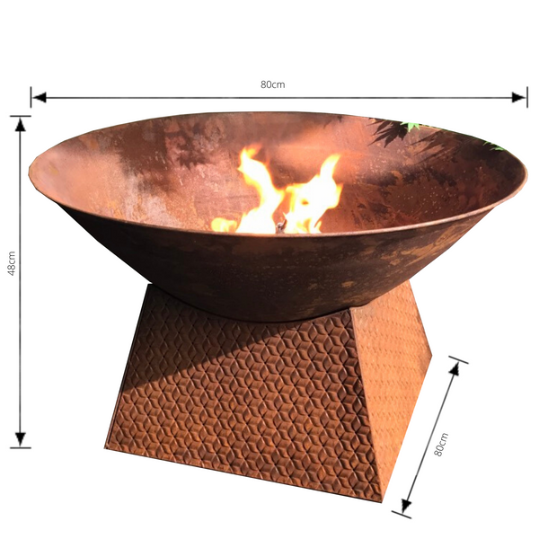 Fire Pit Bowl with Weave Base - Rustic - Notbrand