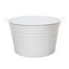 Set of 2 Round Metal Bucket With Handle in White - Small - Notbrand