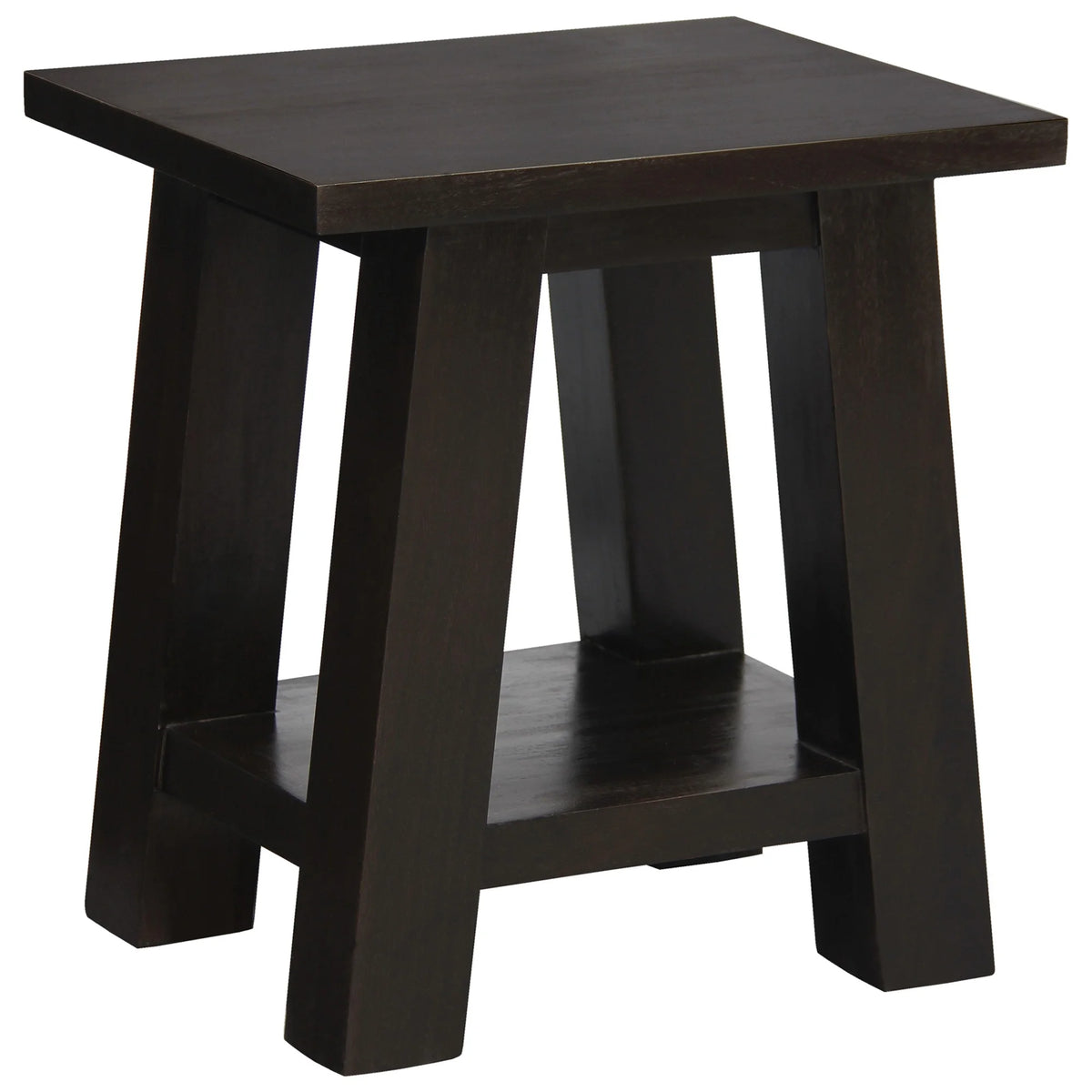 Zimra Solid Timber Lamp Table - Chocolate - Notbrand