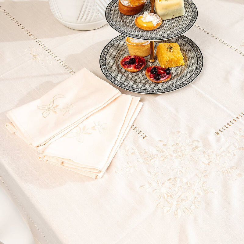 French Style Linen Tablecloth - Ivory - Notbrand