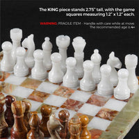 Regal Chess Set in Green & White - 30cm - Notbrand