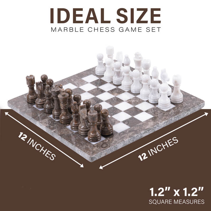 Regal Chess Set in Oceanic & White - 30cm - Notbrand