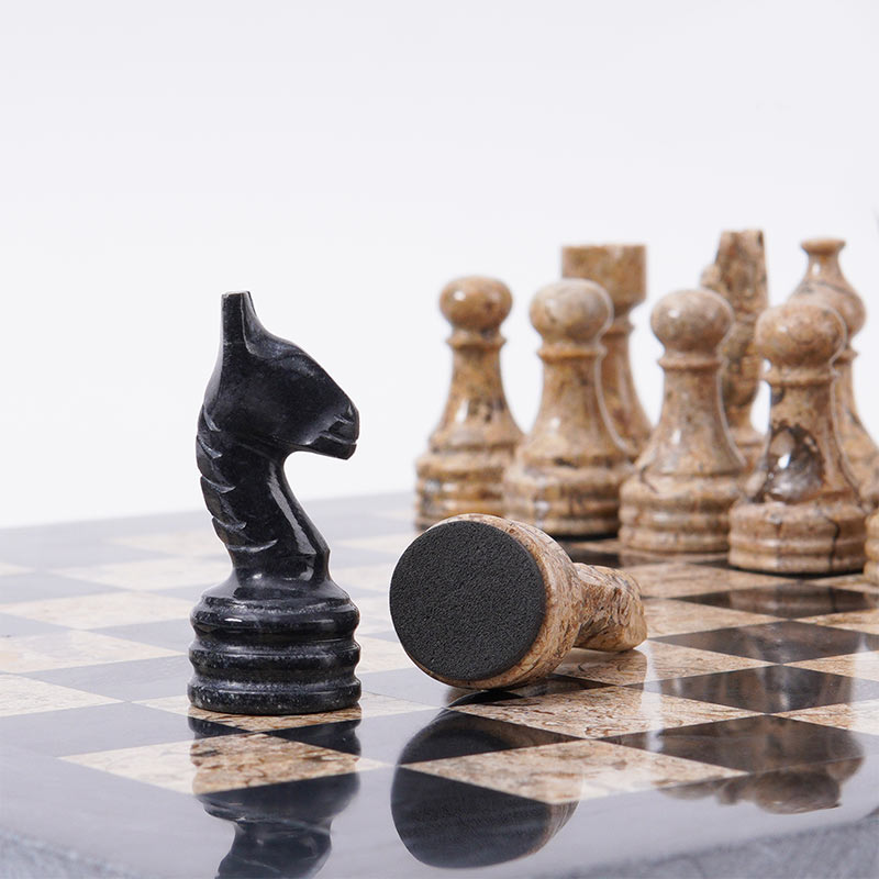 Regal Chess Set in Black & Coral - 30cm - Notbrand