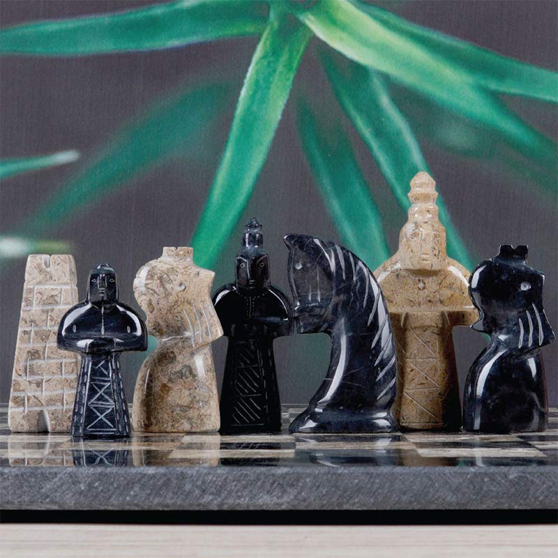 Opulent Special Edition Chess Set in Black & Coral - 38cm - Notbrand