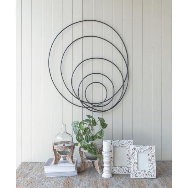 Set of 2 Swirl Circles Metal Wall Art - 90cm - Notbrand