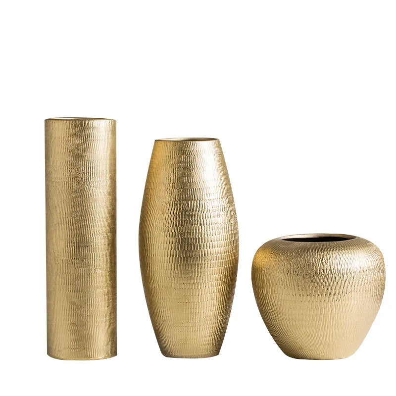 Gilded Electroplated Ceramic Vase in Gold - Range - Notbrand