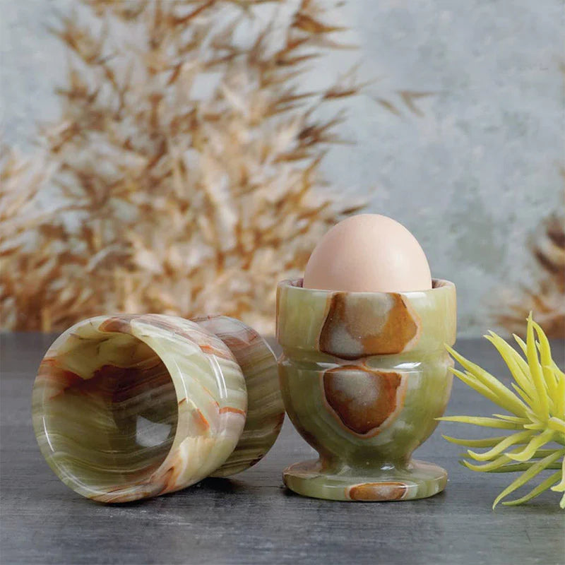 Clamor Marble Egg Cups in Green - Set of 2 - Notbrand