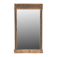 Bevelled Mirror with Carved Teak Frame - 160cm - Notbrand