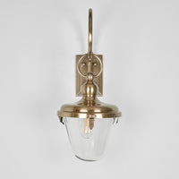 Savoy Outdoor Wall Light with Glass Shade - Antique Brass - Notbrand