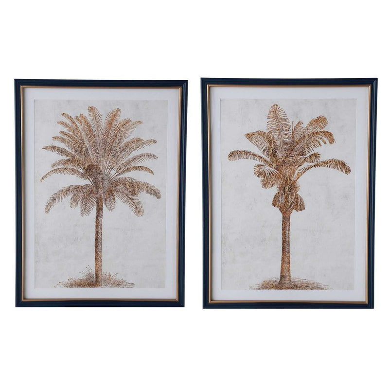 Luxe Golden Palms in Navy Frame with Gold - Set of 2 - Notbrand