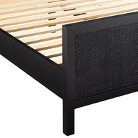 Santorini Timber Double Bed - Black - Notbrand