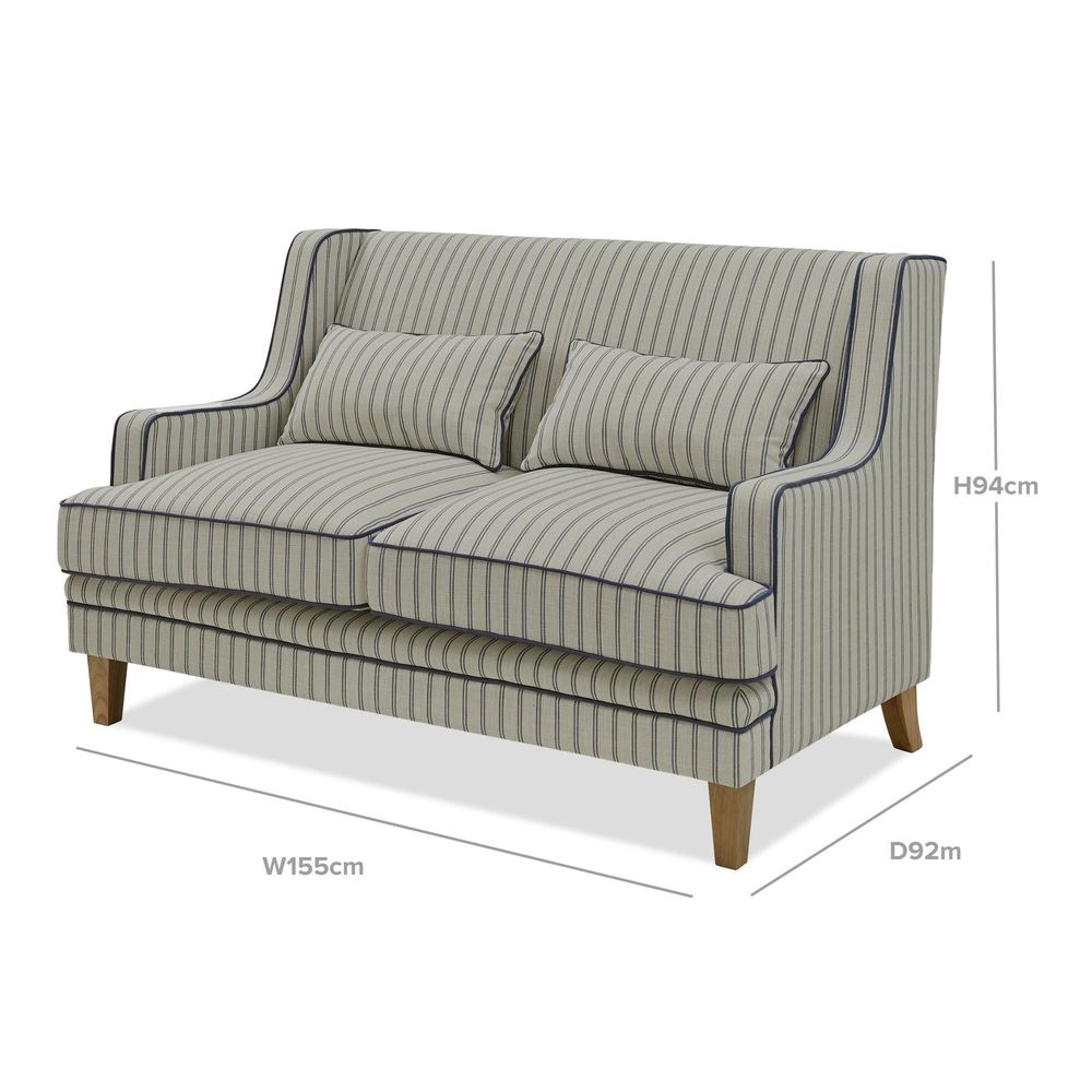 Bondi Double Stripe Sofa in Beige - 2 Seater - Notbrand