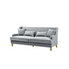 Bondi 3 Seater Sofa with White Piping - Grey - Notbrand