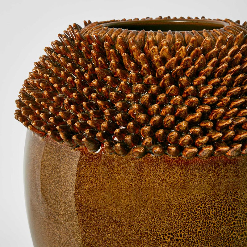 Keir Stoneware Vase in Brown - Large - Notbrand