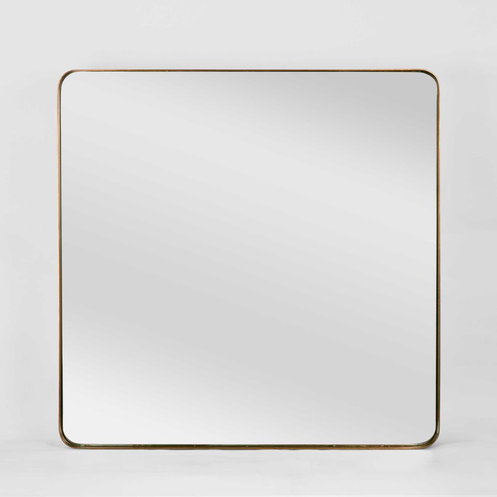 Osmond Metal Burnt Square Mirror - Brass - Notbrand