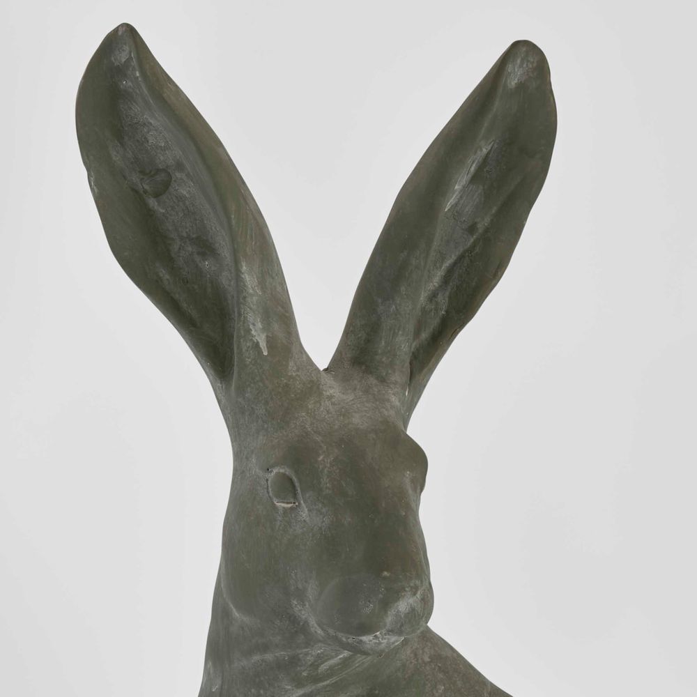 Henry Polyresin Hare Figurine in Grey - Large - Notbrand