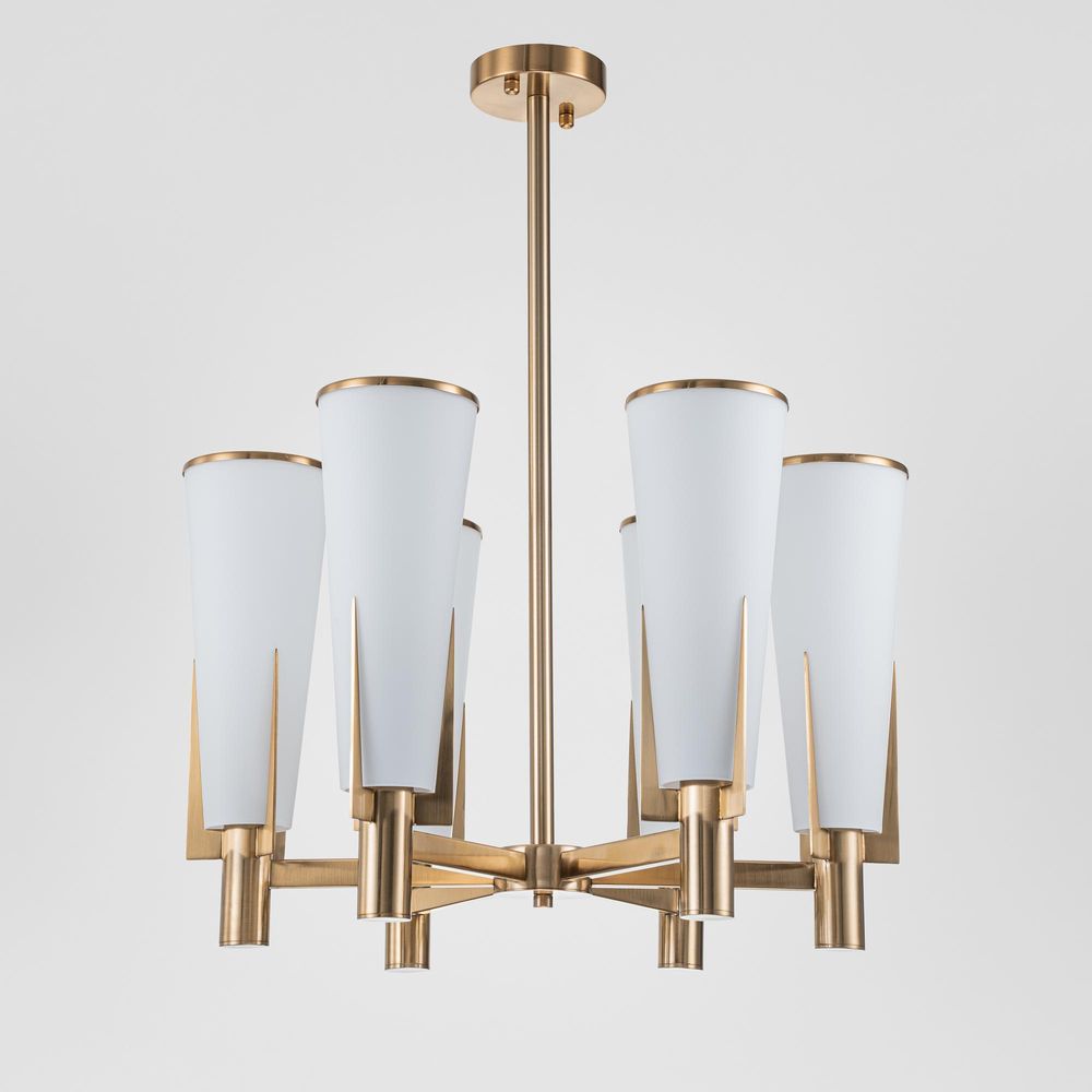St Iron and glass Germain Chandelier - Brass - Notbrand