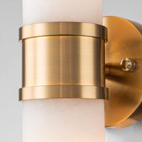 Herman Iron & Alabaster Double Wall Light - Brass - Notbrand