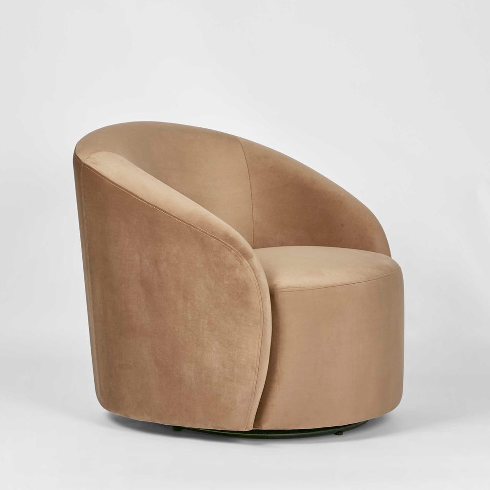 Sierra Fabric Swivel Chair - Brown - Notbrand