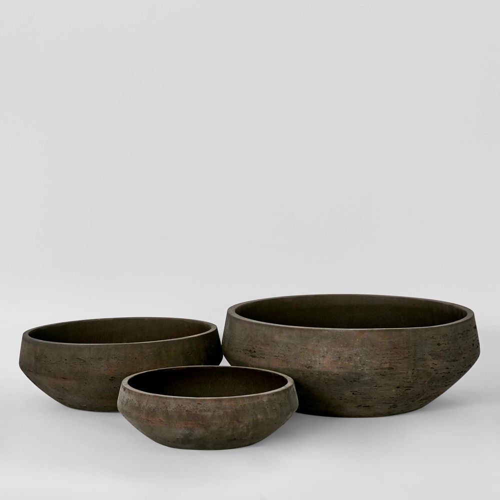Set of 3 Landis Planter Bowl - Earth Brown - Notbrand