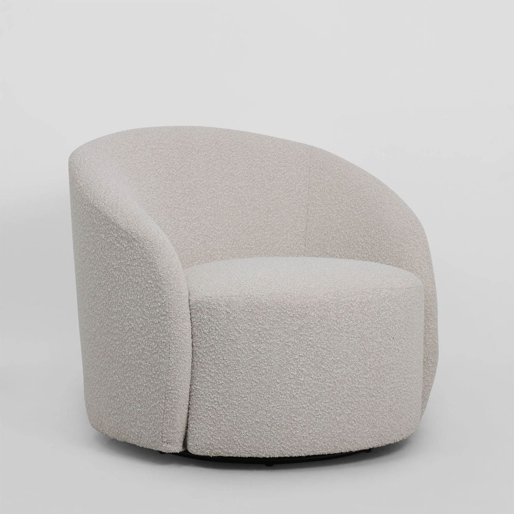 Sierra Fabric Swivel Chair - Off White - Notbrand