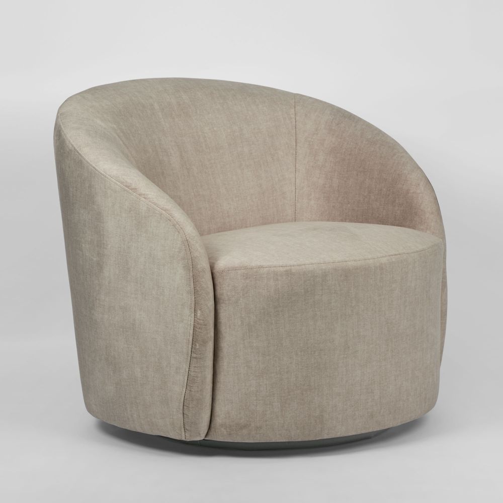 Sierra Fabric Swivel Chair - Beige - Notbrand