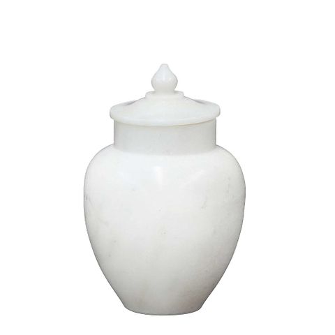 Marble Ginger Jar in White - 20cm - Notbrand
