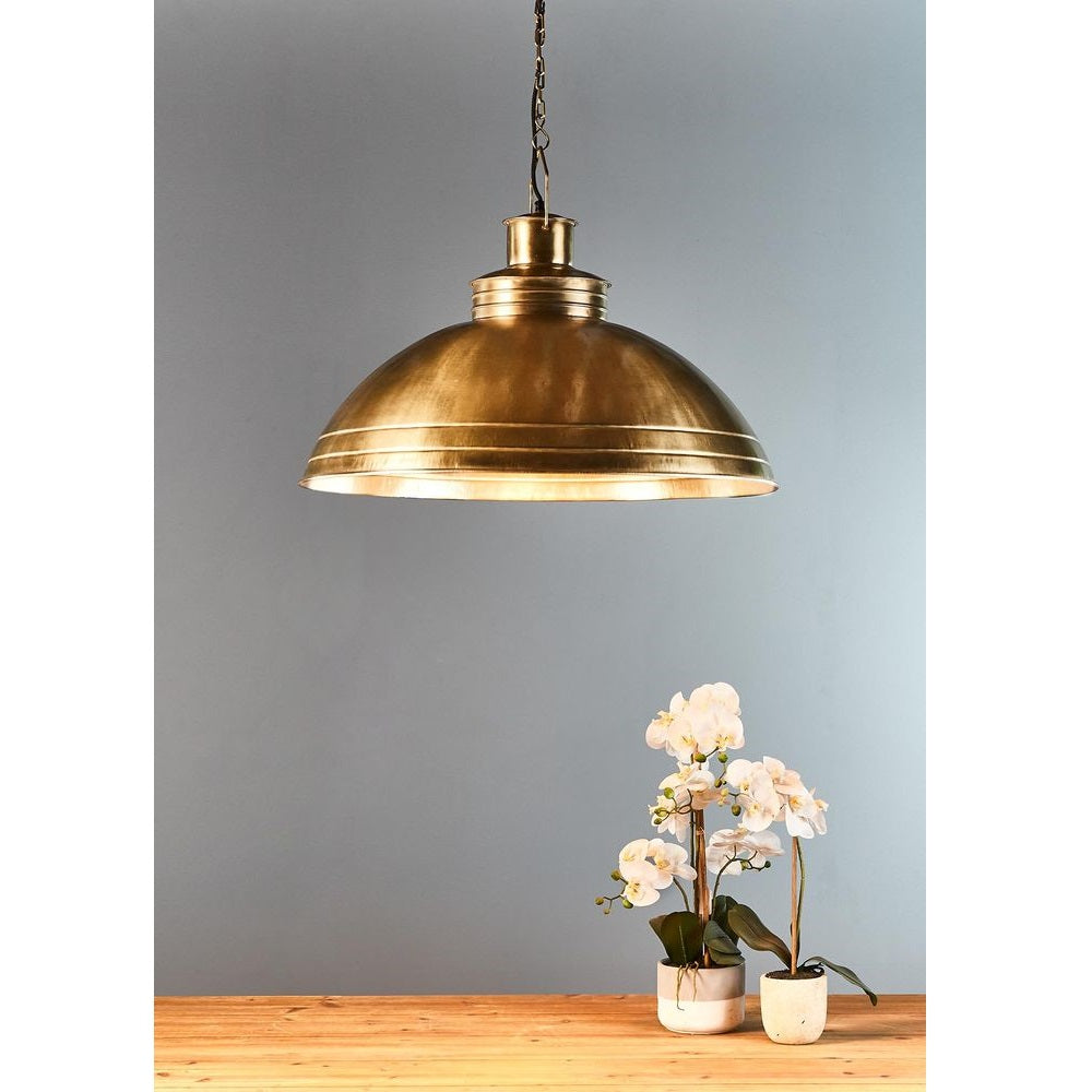 Sheldon Iron Ceiling Pendant - Antique Brass - Notbrand